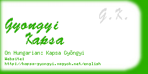 gyongyi kapsa business card