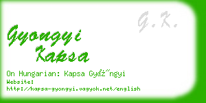 gyongyi kapsa business card
